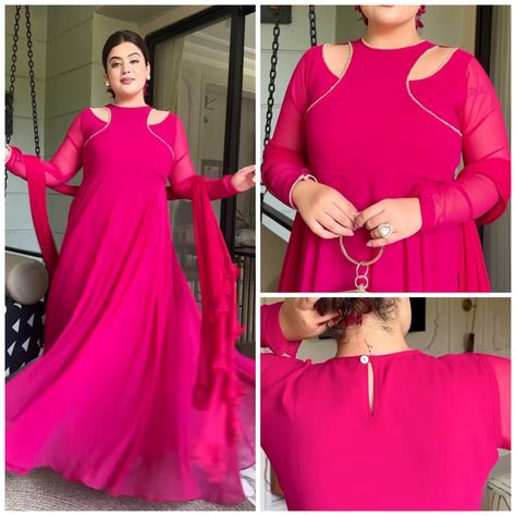 Frock Suit Neck Design, Alia Kurti, Frock Suit Design, Neck Ideas, Easy Diy Fashion, Trendy Outfits Indian, Attractive Dresses, Anarkali Dress Pattern, Fashionable Saree Blouse Designs