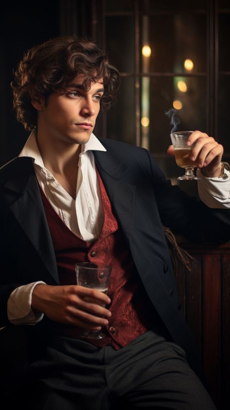 French Handsome Young Man Drinking #French #handsome #man #guy #avatar #wallpaper French Male Aesthetic, French Actors Men, French Men Handsome, Prince Face Claim, Male Noble Character Art, Victorian Male Fashion, Victorian Suits, Victorian Male, 1800s Men