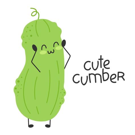 Cucumber vegetable cartoon cute character. Cute cumber. Funny kawaii art Cucumber Cartoon, Cucumber Vegetable, Vegetable Cartoon, Funny Kawaii, Cute Character, Cartoon Cute, Kawaii Art, Cute Characters, Vector Photo