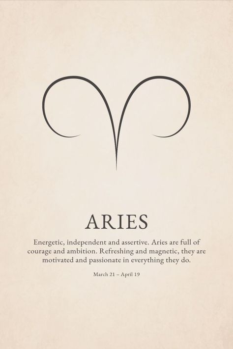 Aries Zodiac Symbol, Aries The Ram, Astrology Poster, Aries Symbol, Aries Astrology, Aries Tattoo, Spine Tattoos For Women, The Ram, Modern Wall Decor Art