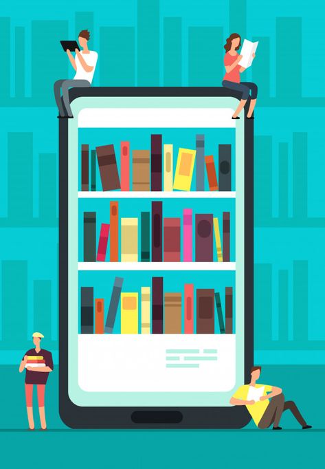 People Reading Books, Library App, Online Book Store, Mobile Library, Library Inspiration, People Reading, Modern Library, Internal Communications, Online Book