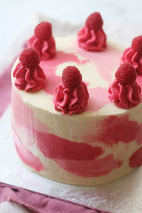 Vegan White Chocolate and Raspberry Cake - Supper in the Suburbs Vegan Baking Substitutes, Chocolate And Raspberry Cake, White Chocolate Raspberry Cake, Chocolate Loaf Cake, Chocolate And Raspberry, Vegan White Chocolate, White Chocolate Cake, Pink Food Coloring, Raspberry Cake