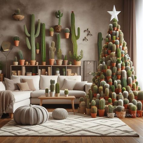 Cactus Christmas Tree, Cactus Christmas Trees, Cactus Christmas, Christmas Plants, Cowboy Christmas, Christmas Cactus, Plant Aesthetic, Christmas Tree Design, December 7