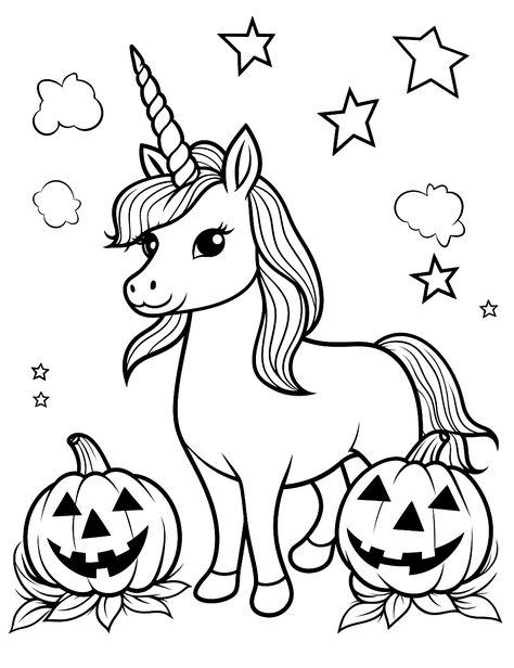 Unicorn Coloring Sheets, Halloween Unicorn, Halloween Coloring Sheets, Moon Coloring Pages, Halloween Color, Unicorn Printables, Halloween Printables Free, Unicorn Coloring, Spring Coloring Pages