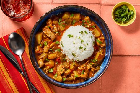 Colombian-Style Chicken Stew Recipe | HelloFresh Buttery Rice, Colombian Style, Chicken Stew Recipe, Family Meal Prep, Milk Nutrition, Lasagna Soup Recipe, Stew Chicken Recipe, Hello Fresh Recipes, Fresh Recipes