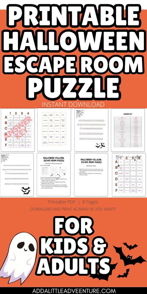 Halloween escape room puzzles featuring villains, designed for both kids and adults, perfect for DIY Halloween parties. How To Make An Escape Room At Home, Halloween Escape Room Classroom, Free Halloween Escape Room For Kids, Free Escape Room Printable For Adults, Free Escape Room Printable For Kids, Halloween Games Printable, Halloween Escape Room For Teens, Halloween Escape Room Diy, Halloween Puzzles Printables