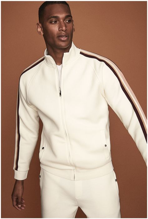 Engagement Dress For Groom, Matching Tracksuit, Seventies Style, White Tracksuit, Sport Set, Ivy League Style, The Seventies, Tracksuit Tops, Best Mens Fashion