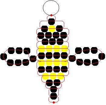 bumblebee 2 Pony Bead Designs Pattern, How To Make Animals Out Of Beads, Pony Bead Templates, Pony Bead Projects Key Chains, Easy Bead Animals, Bead Animals Patterns Easy Free, Bee Kandi, Pony Bead Animals Patterns Easy, Bead Pets Pattern Easy