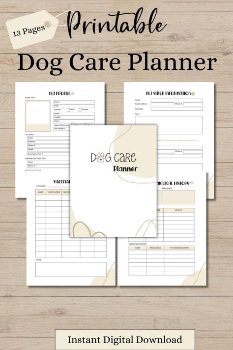 This planner is perfect for keeping track of your dog's daily care needs. It includes a space to record your dog's food, water, and medication schedule, as well as any other important information. The planner is also customizable, so you can add or remove pages as needed.

Get your copy Whelping Room, Pet Journal, Medication Schedule, Pet Care Printables, Dog Day Care, Pet Planner, Dog Restaurant, Phone Planner, Dog Bedroom