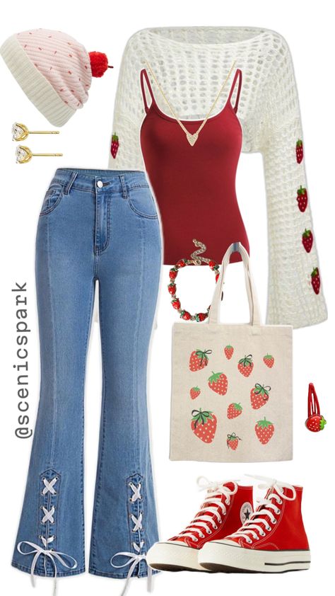 Strawberry Cute, Everyday Fashion Outfits, Swaggy Outfits, Modest Fashion Outfits, Cute Everyday Outfits, Cute Simple Outfits, Really Cute Outfits, Girly Outfits, Casual Style Outfits