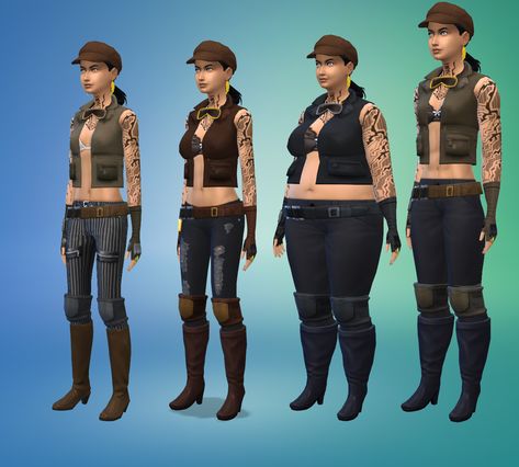 Separated female smuggler outfit into loose accessories. Space Smuggler, Kid Apocalypse, Zombie Clothes, Die Sims 4, Nude Tops, Sims 4 Cc Shoes, Sims 4 Mm Cc, Sims 4 Mm, Sims4 Clothes