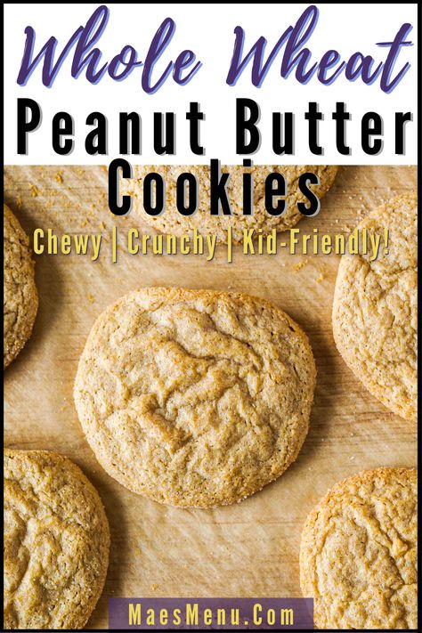 Sugar Free Peanut Butter Cookies, Peanut Blossom Cookies, Whole Wheat Cookies, Wheat Flour Recipes, Healthy Peanut Butter Cookies, Wheat Recipes, Paleo Cookies, No Flour Cookies, Sugar Free Cookies