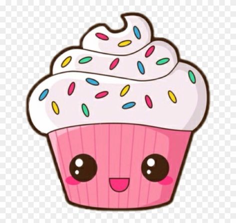 Cute Cupcake Drawing, Cartoon Cupcakes, Desserts Drawing, Cupcake Clipart, Cupcake Drawing, Kawaii Clipart, Images Kawaii, Cute Clipart, Cute Cupcakes