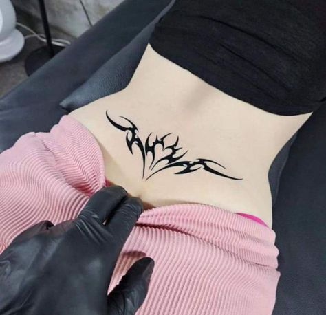 Succubus Tattoos For Women, Succubus Spine Tattoo, Succubus Tattoo Lower Back, Succubus Back Tattoo, Sucubus Tattoo Design, Succubus Tattoo Womb, Succubus Womb Tattoo, Succubi Tattoo, Womb Tattoo