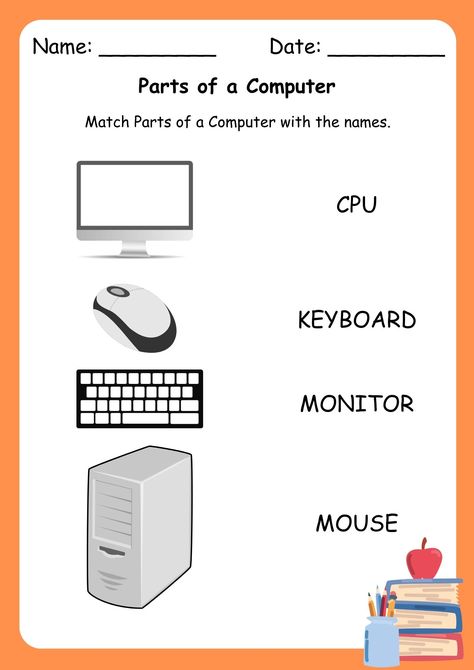 It is a simple worksheet for kids to learn parts of a computer. Parts Of A Computer For Kids, Computer Parts For Kids, Parts Of Computer Worksheet, Computer Worksheet For Class 1, Computer Worksheet, Parts Of Computer, Computer Activities For Kids, Phonics Reading Passages, Nursery Worksheets