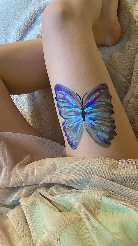 Butterfly Body Painting, Morpho Aurora Butterfly, Tessa Bailey, Vanilla Sky, Morpho Butterfly, Butterfly Cakes, Butterfly Painting, Aesthetic Painting, Skin Art