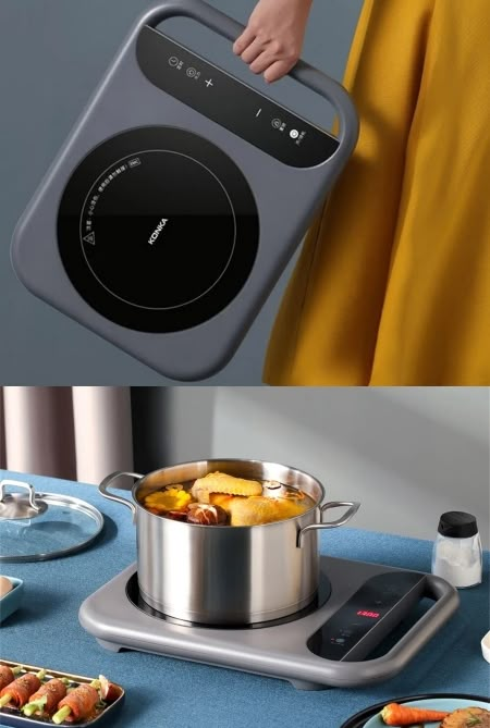 KONKA KEO-IS3 Portable Induction Cooker - Cooking Gizmos Portable Cooker, Portable Appliances, Cool Kitchen Appliances, Infrared Cooker, Camping Cooker, Grey Kitchen Designs, Induction Cookware, Appliances Design, Portable Kitchen