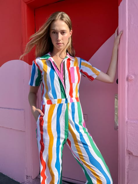 Colorful Jumpsuit, Balloon Pants, Stripe Outfits, Pride Outfit, Fancy Pants, Fun Style, Underworld, Running Women, Colorful Fashion