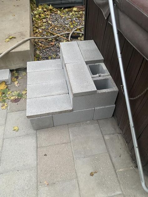 8-in W x 2-in H x 16-in L Concrete Block in the Concrete Blocks department at Lowes.com Concrete Block Steps, Concrete Deck Blocks, Round Porch, Deck Blocks, Oasis Garden, Patio Stairs, Cabin Garden, Back Patio Ideas, Concrete Deck