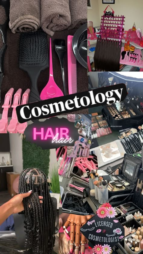 My dream job🙏🏽💵🎓💰🌸💇🏽‍♀️#cosmetology #fyp #fypp Cosmetology Black Women, Cosmatolagist School, Cosmetology School Essentials, Cosmetology School Vision Board, Vision Board Ideas Cosmetology, Cosmetologist Vision Board, Hair Tech Aesthetic, Cosmetology License Aesthetic, Hair Vision Board Ideas