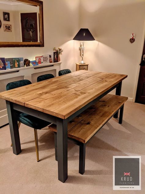 Dining Table Upcycle, Bjursta Table, Dix Blue, Kitchen Table Oak, Wooden Kitchen Table, Wood Dining Room Table, Modern Dining Room Tables, Interior Modern, Farmhouse Style Kitchen