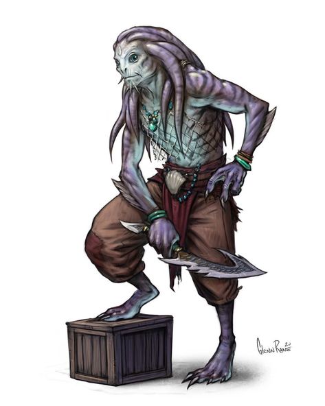 Alien Pirate Character Design, Asian Dragonborn, Black Pirate Art, Orca Characters Design, Triton Pirate, Humanoid Sea Creature, Humanoid Fantasy Races, Fantasy Races Concept, Berserk Characters