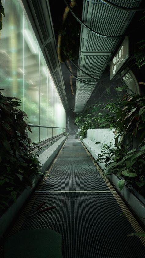 ArtStation - Plant Factory A52 Futuristic Steampunk Aesthetic, Futuristic Plants, Trials Aesthetic, Science Fiction Aesthetic, Futuristic Factory, Air Kingdom, Futuristic Garden, Eco Project, Apocalypse Au