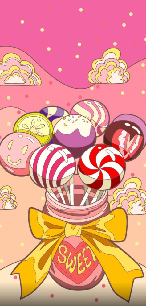 Candy Drawing Aesthetic, Candy Animation, Candyland Aesthetic, Best Cake Pops, Thanks Wallpaper, Cute Pineapple Wallpaper, Candy Drawing, Pineapple Wallpaper, Overlays Instagram