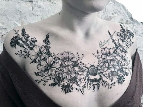 Top 100 Best Chest Tattoo Ideas for Women - Cool Female Designs Chest Tattoo Flowers, Chest Tattoo Designs Female, Tatuaje Cover Up, Full Chest Tattoos, Girl Back Tattoos, Tattoos Mandala, Cool Chest Tattoos, Pieces Tattoo, Chest Tattoos For Women