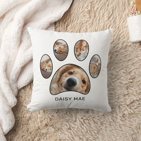 Pet Pillows Personalized, Creative Photo Gifts, Custom Photo Pillow, Gifts For Animal Lovers, Photo Collage Design, Photo Pillows, Gifts For Dog Lovers, Name Photo, Collage Making