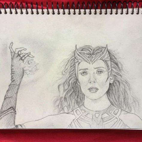 Elizabeth Olsen Drawing, Wanda And Vision Drawing, Wanda Vision Drawing, Wanda Drawings Marvel, Wanda Drawings, Elizabeth Olsen Sketch, Marvel Drawings Pencil, Wanda Sketch Pencil, Simple Favor