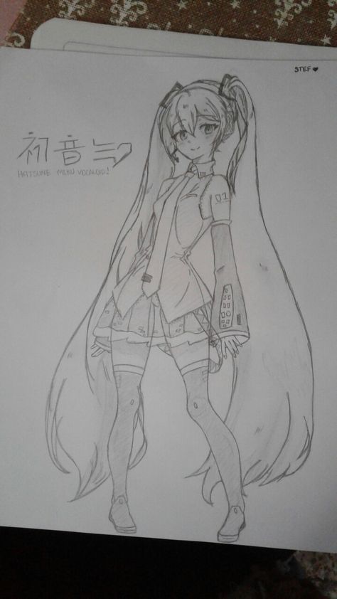 Hatsune Miku Sketch, Hatsune Miku Drawing, Miku Drawing, Sailor Moon Fan Art, Disney Princess Drawings, Art Corner, Easy Drawings Sketches, Anime Character Drawing, Art Poses