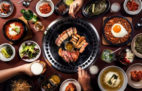 Welcome to Samgeori Butcher's Tokyo: Seoul’s beloved BBQ chain's first store in Japan. Korea Bbq, Japanese Food Menu, Bbq Table, Restaurant Poster, Confort Food, Fine Dining Recipes, Korean Restaurant, Food Photography Inspiration, Food Ads