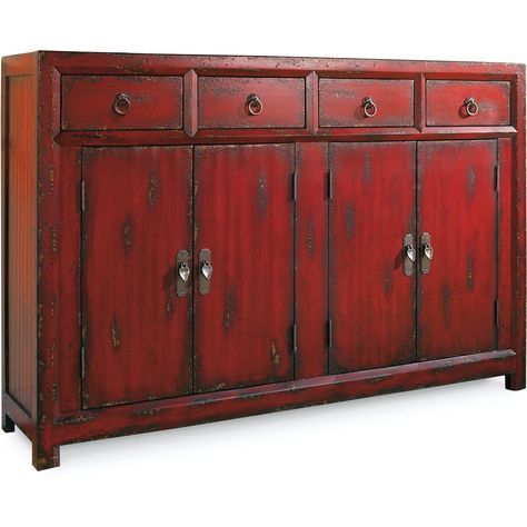 Sideboard Farmhouse, Distressed Sideboard, Asian Cabinet, Console Dresser, Hooker Furniture Living Room, Buffets And Sideboards, Seven Seas, Living Room Cabinets, Hooker Furniture