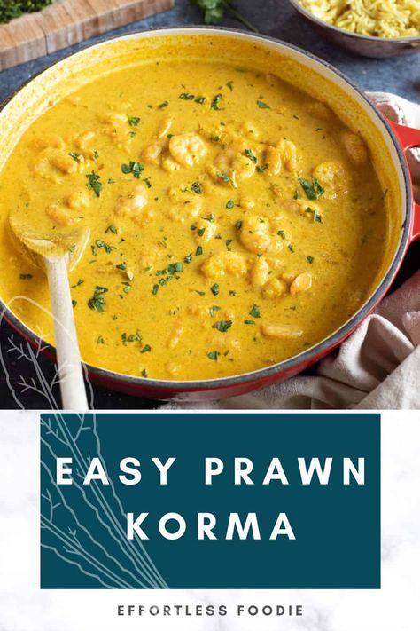 Prawn Korma, Korma Curry Recipes, Korma Sauce, Korma Curry, Prawn Dishes, King Prawns, Korma Recipe, Prawn Curry, Prawn Recipes