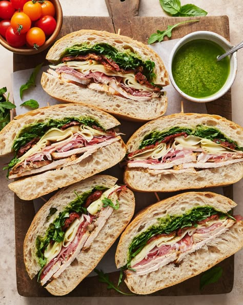 Italian Turkey Club Sandwiches - Baker by Nature Turkey Club Sandwich, Club Sandwiches, Stomach Rumbling, Gambling Art, Turkey Sandwiches Recipes, Sandwhich Recipes, Turkey Club, Homemade Italian Dressing, Italian Turkey