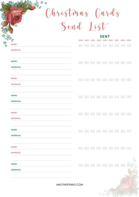 Christmas Card Tracker, Christmas Card List Printable Free, Free Printable Christmas Cards, Gift Tracker, Christmas Prep, Planner Tracker, Christmas Preparation, Christmas Guide, Ultimate Christmas