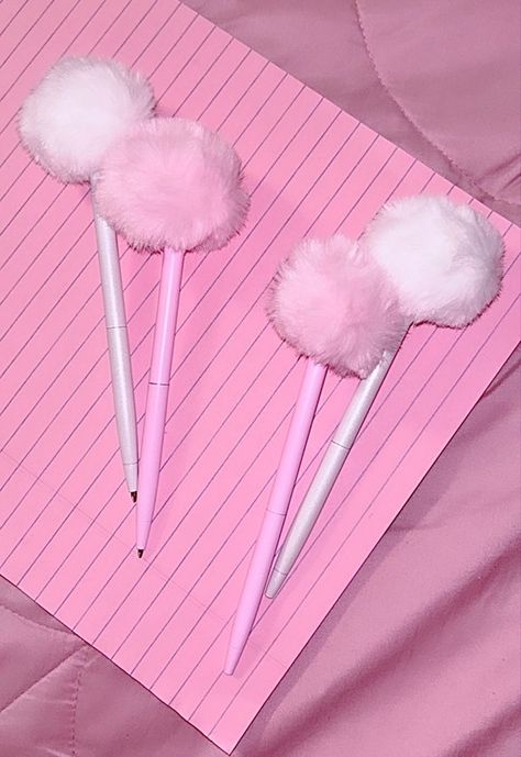 Pink Stationary Aesthetic, Pink School Supplies, Fluffy Pen, Pink Stationary, Nurse Barbie, Erich Von Stroheim, Coquette Princess, Pink Academia, Pretty School Supplies