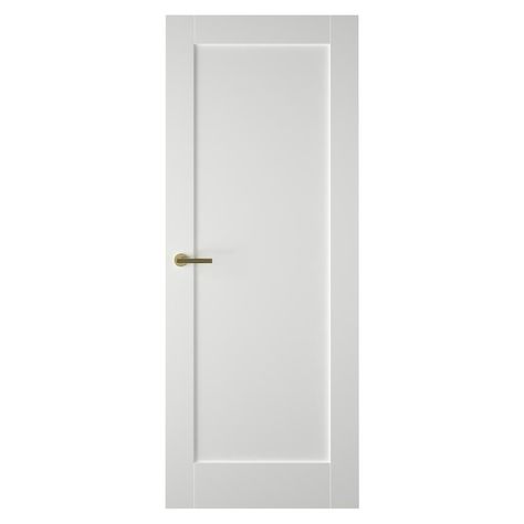 Create a shaker-inspired interior by selecting this one-panel, primed internal door, which comes in white. Internal Doors Shaker, Shaker Bedroom Doors, Single Panel Interior Doors, Single Panel Shaker Door, 1 Panel Shaker Interior Door, Shaker Doors Interior, Internal Door Design, One Panel Door, Internal Doors Modern