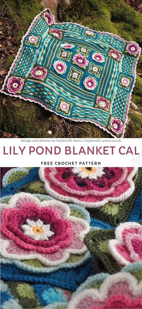 Crochet Borders For Blankets, Janie Crow, Crochet Mandala Pattern, Crochet Blanket Afghan, Crochet Quilt, Your Crochet, Haken Baby, Stitch Crochet, Lily Pond