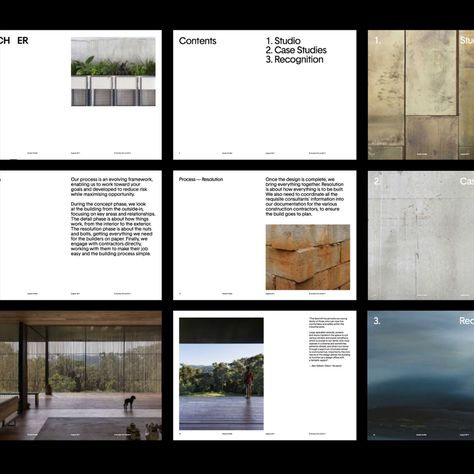 Archier - Fonts In Use Graphic Designs Layout, Portfolio Grid Design, 16:9 Layout Design, Table Of Contents Graphic Design, Text Heavy Presentation Design, Clean Presentation Design, Portfolio Graphic Design Layout, Portfolio Design Layout Graphic Designer, Mise En Page Design