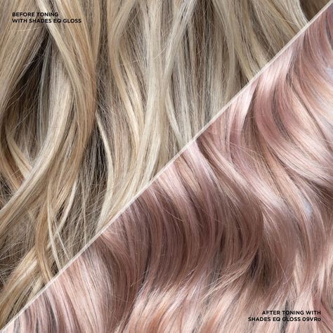 Redken on Instagram: “Mood: pure euphoria from our 🆕 Violet Rose shades 🌹⁣ ⁣ The Shades EQ Gloss Violet Rose (VRo) shades are calibrated by level to account for…” Shades Formulas, Hair Toning, Redken Formulas, Redken Color Gels, Champagne Hair, Redken Hair Color, Color Formulas, Redken Hair Products, Hair Gloss