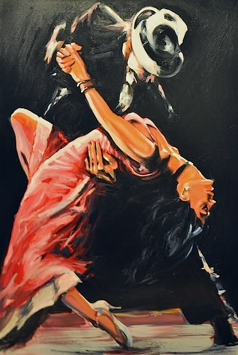 Tango Couple, Floor Dance, Tango Art, Dance Artwork, Dancing Art, Couple Dance, Tango Dancers, Ballet Dancing, Dance Paintings