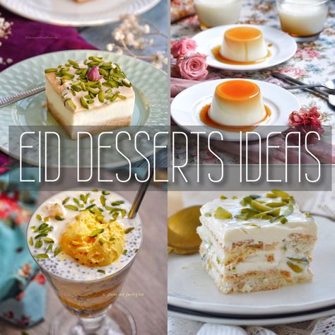 Eid is in few days and so I have compiled some of the Eid Dessert recipes that I love from my blog. Just tap on the name of each dessert below and it will lead you to the recipe page. NUTELLA & COOKIE LASAGNA – NO BAKE TENDER COCONUT FLAVORED PUDDING WITHOUT COCONUT FLOATING MANGO DESSERT-Read more Halal Desserts, Eid Desserts, Dawat Recipes, Eid Dinner, Eid Dessert Recipes, Pakistani Foods, Egyptian Desserts, Pakistani Desserts, Party Food Desserts