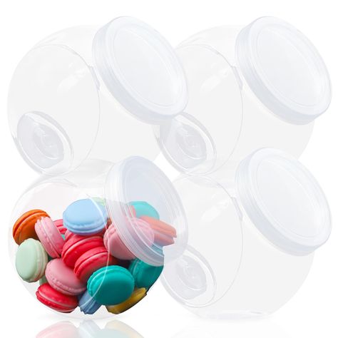 PRICES MAY VARY. ✔【4 Pack Candy Jar】-The package includes 4 pieces of cookie jars with lids.The cookie jars with lids are made of high quality plastic, shatter resistant, durable and lightweight, never break like glass ones, great for long-term use. Suitable for dry goods and home organization use. ✔【Seal Lids & Keep Fresh】-The candy jar candy container is designed with tight seal lid which is not easy to crack.The clear plastic for pure visibility and prime impact resistance.Keep your cookies f Candy Buffet Containers, Cookie Containers, Plastic Candy Jars, Food Jars, Candy Jar, Candy Buffet, Candy Jars, Cookie Jars, Party Table