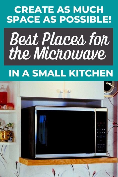 Microwaves are an extremely common kitchen appliance in modern kitchens.Unfortunately, they are relatively bulky appliances that can take up quite a bit of space in a kitchen. If your kitchen space is limited, it might be difficult figuring out where to place your microwave. Microwave In A Small Kitchen, Small Kitchen Microwave Placement, Microwaves In Kitchens Where To Put, Microwave On Countertop Ideas, Where To Put The Microwave, Microwave Shelf Cabinet, Kitchen Microwave Cabinet, Small Kitchen Shelf, Small House Storage