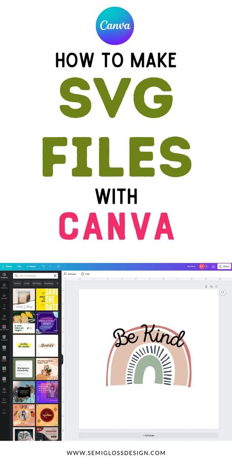 Learn how to make SVG files with Canva. Make your own cut files with this easy-to-use online design software. Make Svg Files, Canva Learning, Canva Inspiration, Monogram Maker, Free Business Logo, Canva Tutorials, Rainbow Images, Sticker Business, Canva Hacks