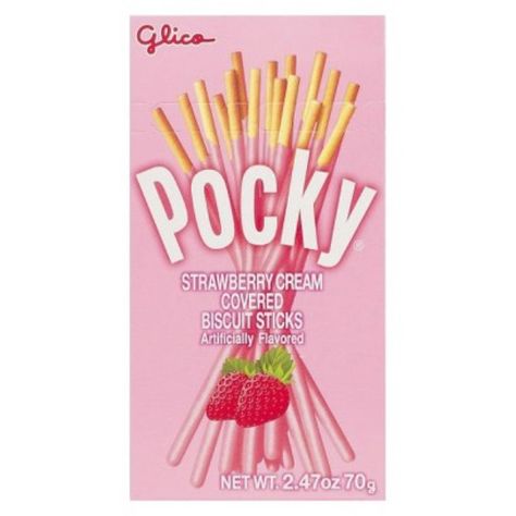 Pocky Strawberry, Japanese Candies, Cookies And Bars, Green Tea Cream, Pocky Sticks, Thai Snacks, Cookies Dough, Cream Biscuits, Kawaii Dessert