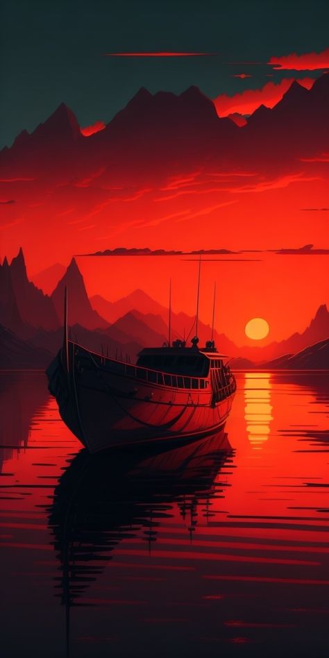 As the sun begins to set, the sky transforms into a stunning show of red. The colors spread across the horizon, painting the sky in vibrant shades of crimson. Red Sky Painting, Red Sunset Painting, Horizon Artwork, Locke Lamora, Horizon Painting, Painting The Sky, Red Paint Colors, Sky Digital, Planets Wallpaper