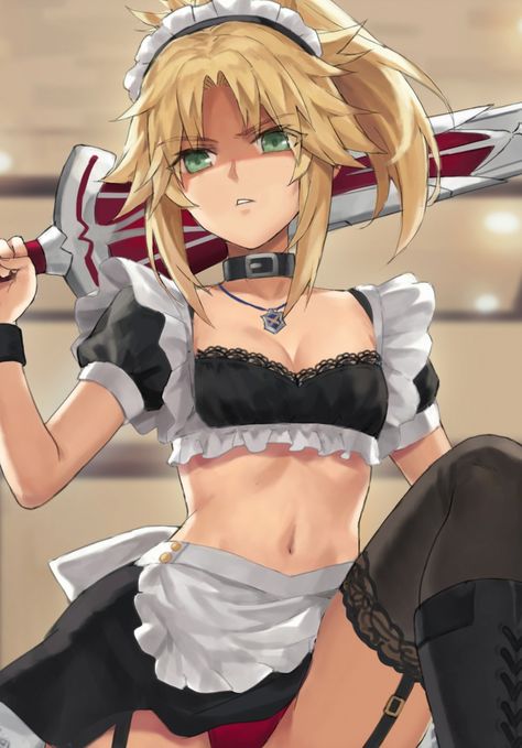 Fate Grand Order Mordred, Fate Wallpaper, Mordred Fate, Parted Bangs, Fate Zero, Fate Grand Order, Puffy Sleeves, Hair Ornaments, Green Eyes